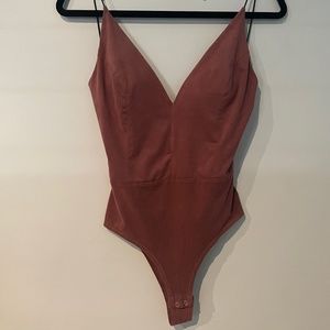 Velvet Bodysuit Open Back with strap
